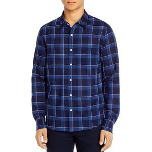 FRAME Cotton Ultra-Lightweight Windowpane Plaid Button-Up Shirt Size L New w/Tag